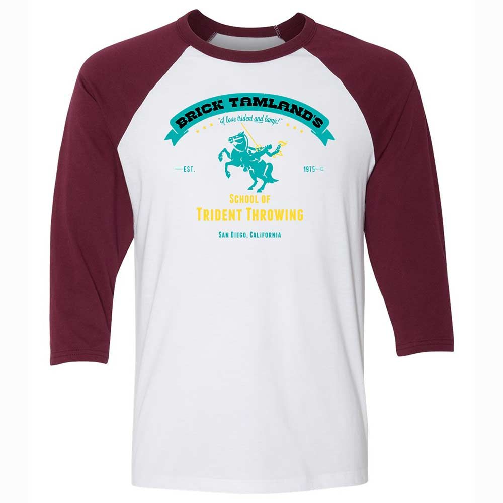 Unisex 3/4 Baseball Tee - V1DNRY2R - White/Maroon - 7