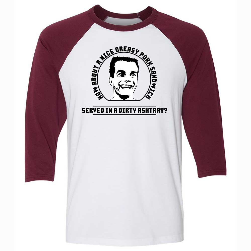 Unisex 3/4 Baseball Tee - 5X94EEDM - White/Maroon - 7
