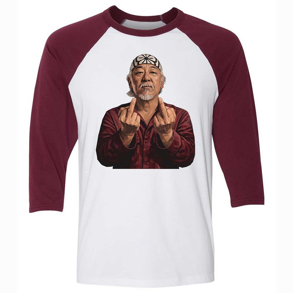Unisex 3/4 Baseball Tee - 8GR9YG24 - White/Maroon - 7