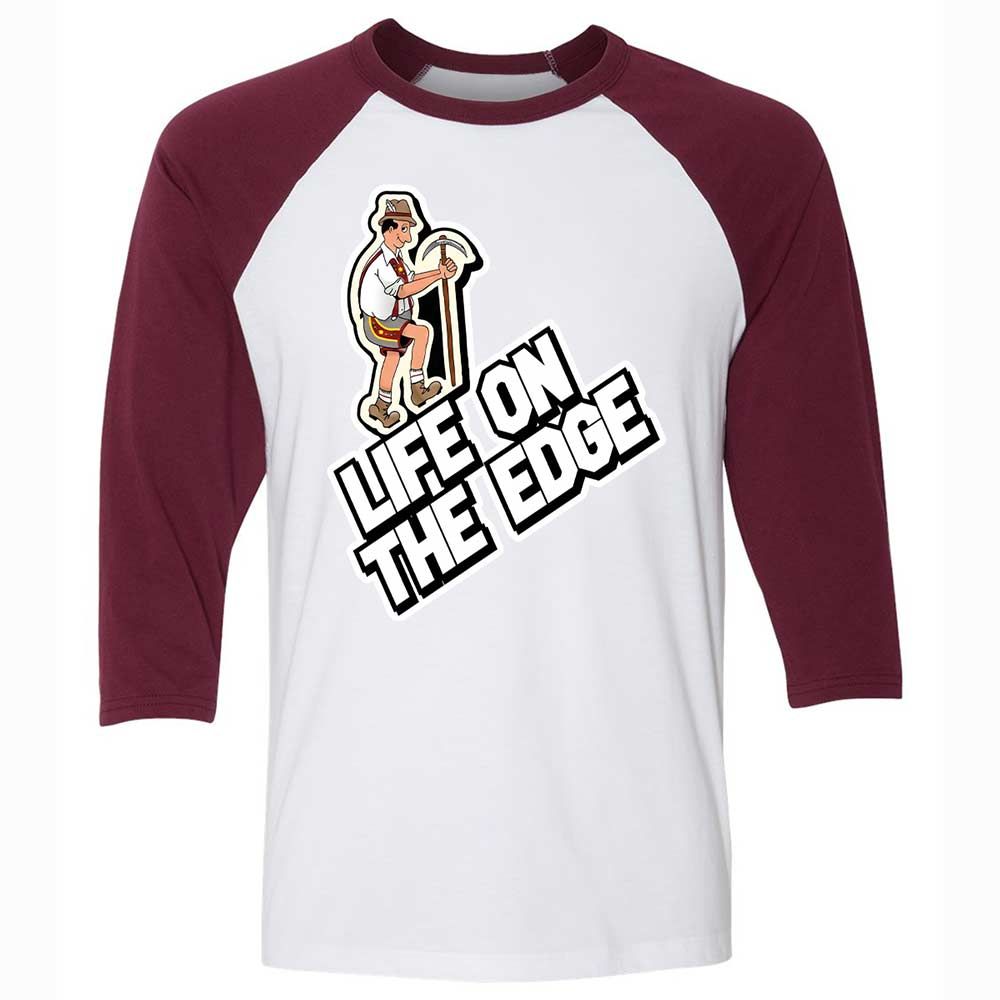 Unisex 3/4 Baseball Tee - CPBM3X4K - White/Maroon - 7