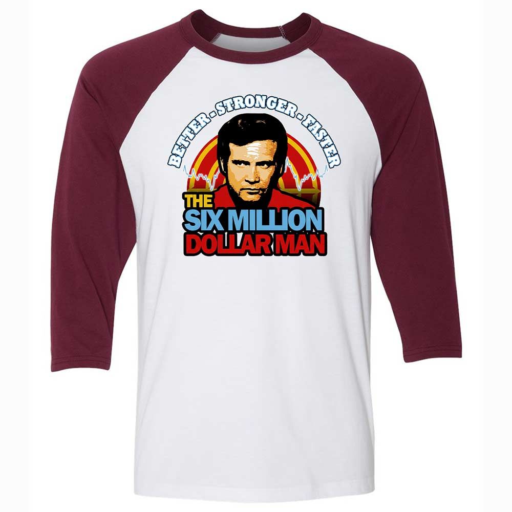 Unisex 3/4 Baseball Tee - P4WWENTL - White/Maroon - 7