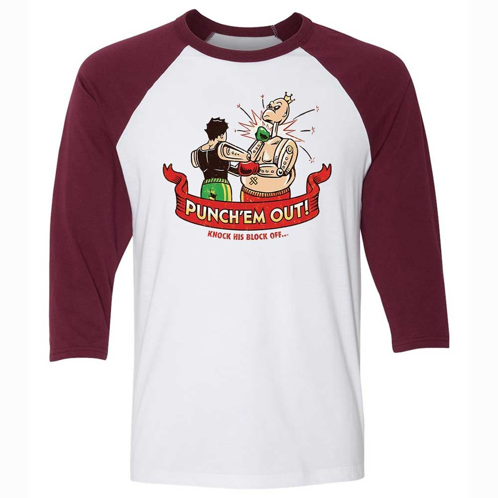 Unisex 3/4 Baseball Tee - JDHDNJ78 - White/Maroon - 7