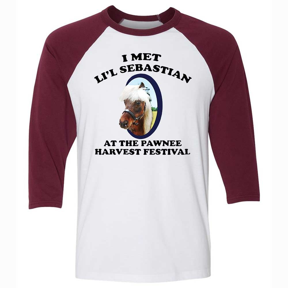 Unisex 3/4 Baseball Tee - H2J1LC2W - White/Maroon - 7