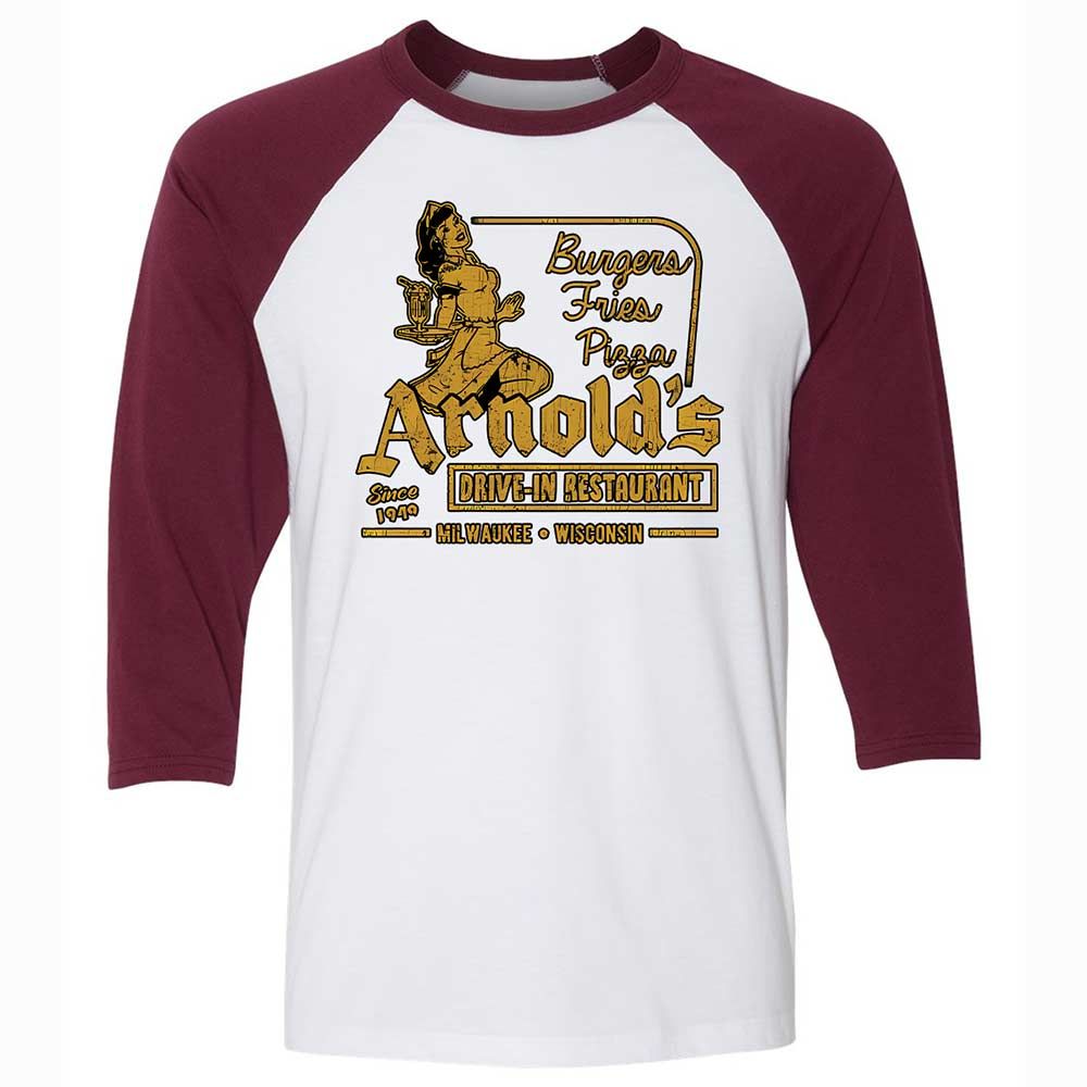 Unisex 3/4 Baseball Tee - LVBW4X54 - White/Maroon - 7