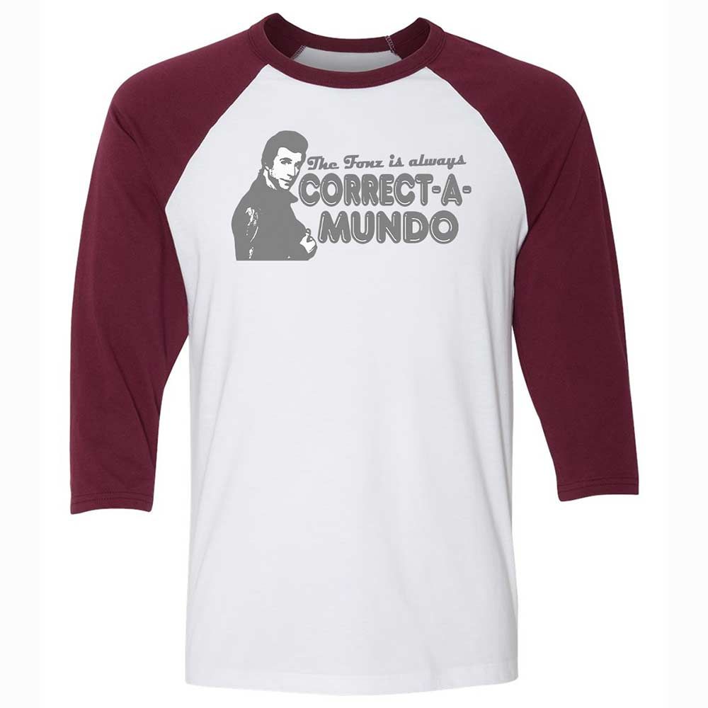 Unisex 3/4 Baseball Tee - 71ZSSCCW - White/Maroon - 7