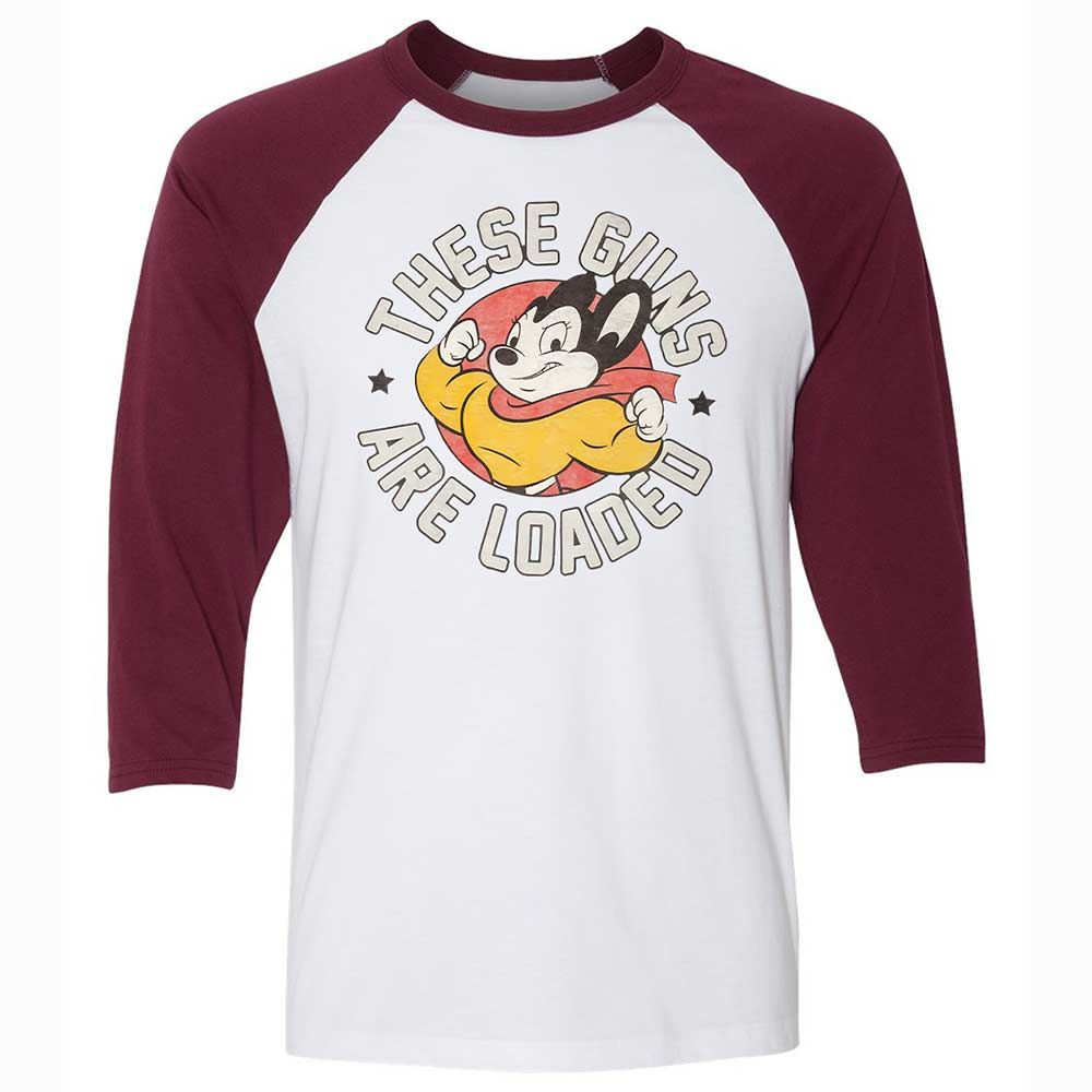Unisex 3/4 Baseball Tee - AG9EM1CT - White/Maroon - 7