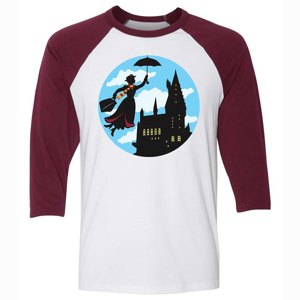Unisex 3/4 Baseball Tee - VWVD63ED - White/Maroon - 7