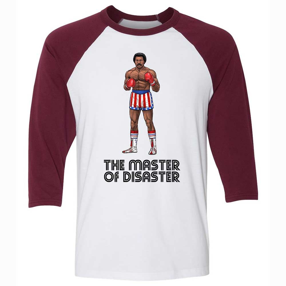Unisex 3/4 Baseball Tee - CWBFW3L8 - White/Maroon - 7