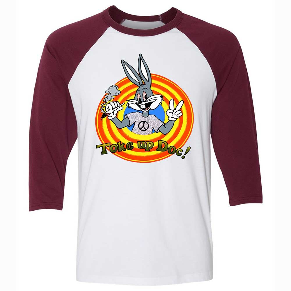 Unisex 3/4 Baseball Tee - 5B7PTPAM - White/Maroon - 7