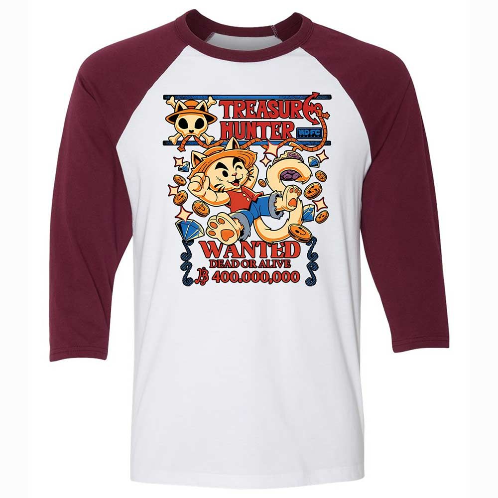 Unisex 3/4 Baseball Tee - 5P4SXY51 - White/Maroon - 7