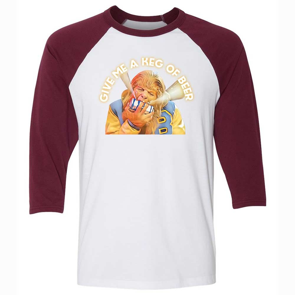 Unisex 3/4 Baseball Tee - 7QNHJRJL - White/Maroon - 7