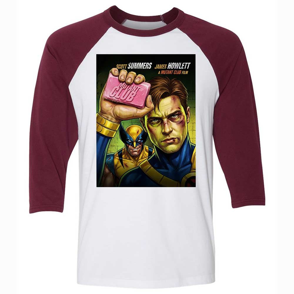 Unisex 3/4 Baseball Tee - T1QPUNC2 - White/Maroon - 7