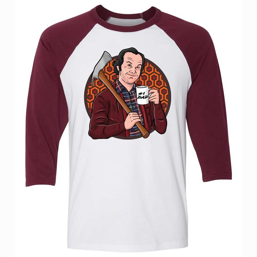 Unisex 3/4 Baseball Tee - 214JB55W - White/Maroon - 7