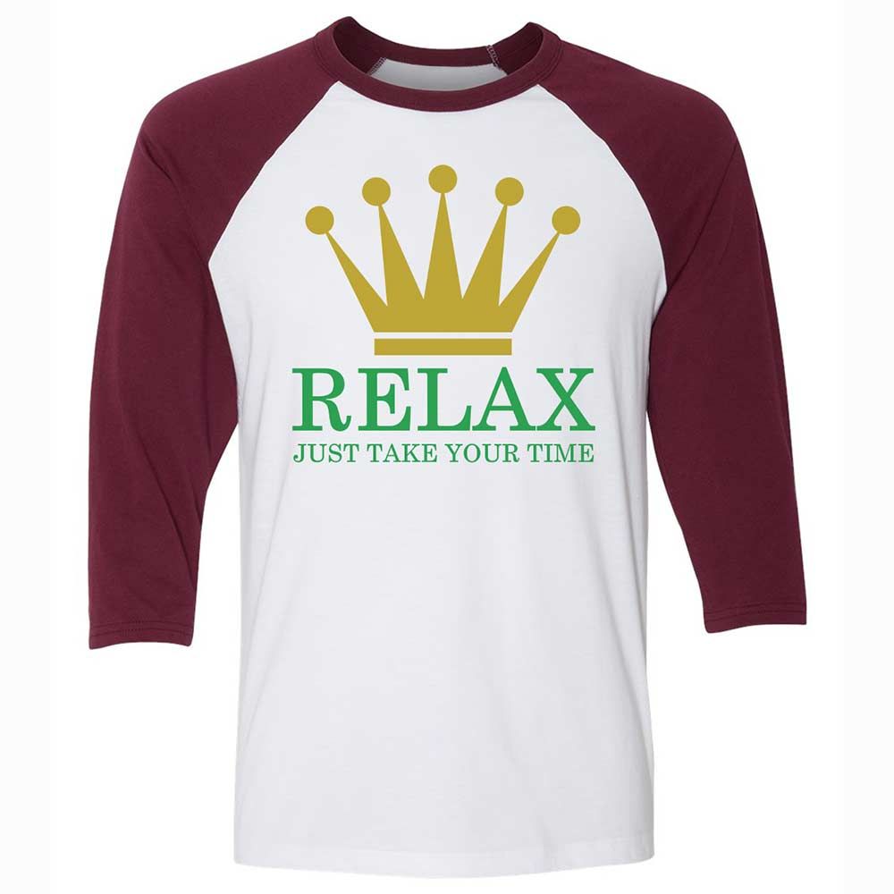 Relax Just Take Your Time - White/Maroon - 7