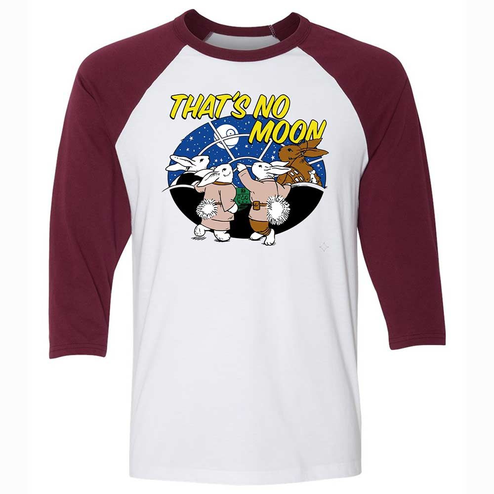 Unisex 3/4 Baseball Tee - White - White/Maroon - 7