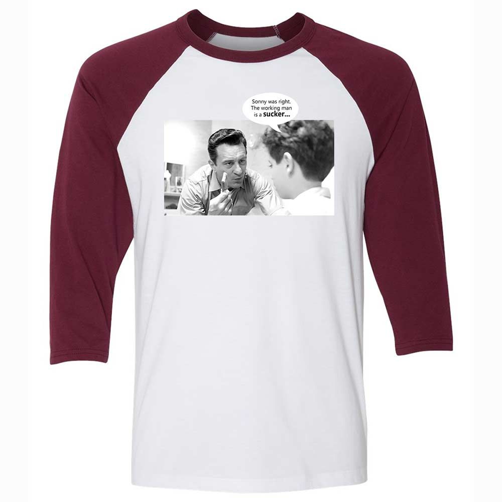 Unisex 3/4 Baseball Tee - VUWKERQ1 - White/Maroon - 7