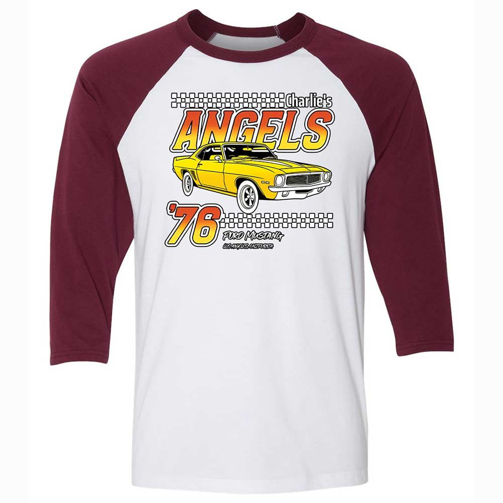 Unisex 3/4 Baseball Tee - 1PMF4BZX - White/Maroon - 7