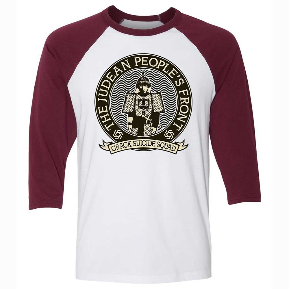 Unisex 3/4 Baseball Tee - V3C4E8G6 - White/Maroon - 7