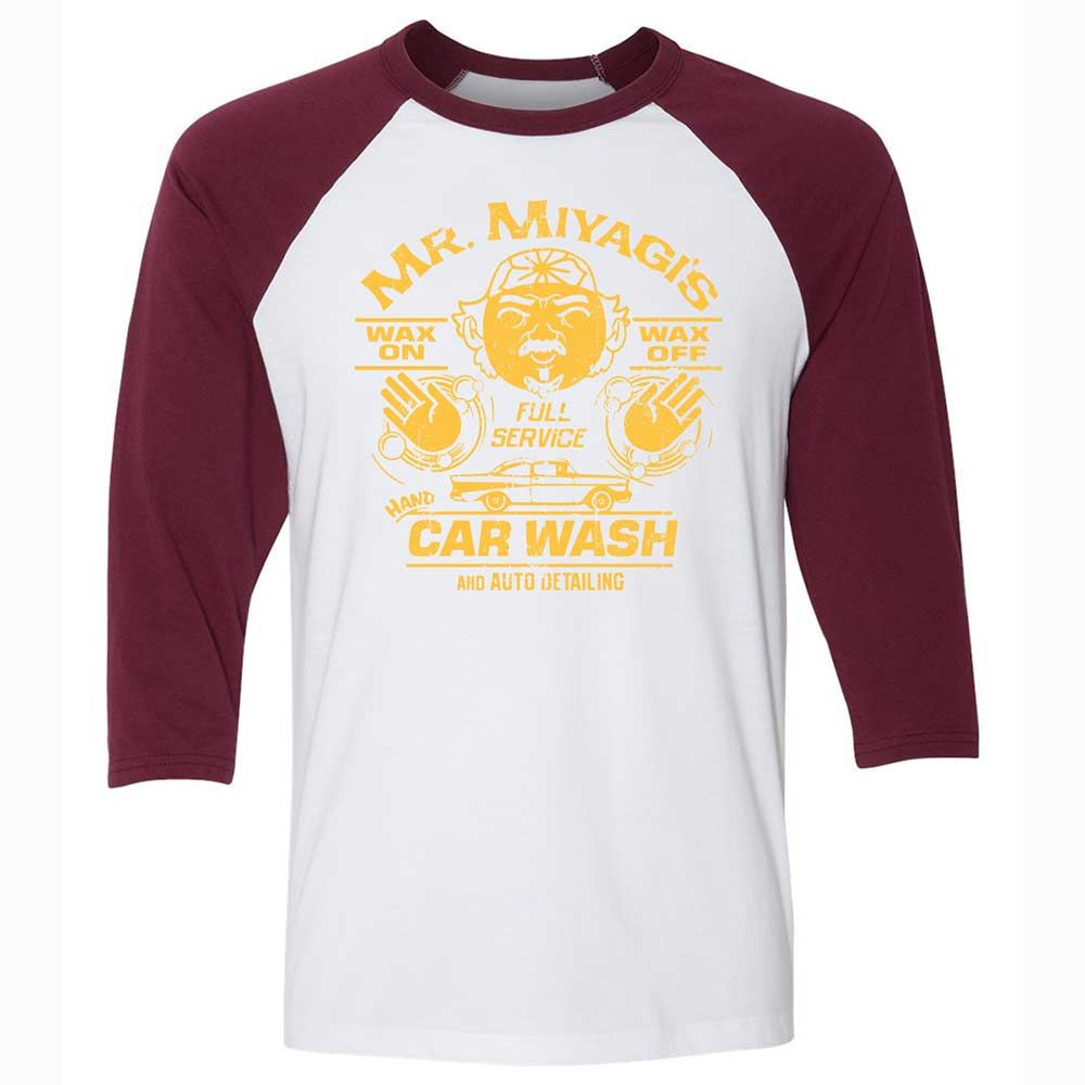 Unisex 3/4 Baseball Tee - F46QS4FQ - White/Maroon - 7