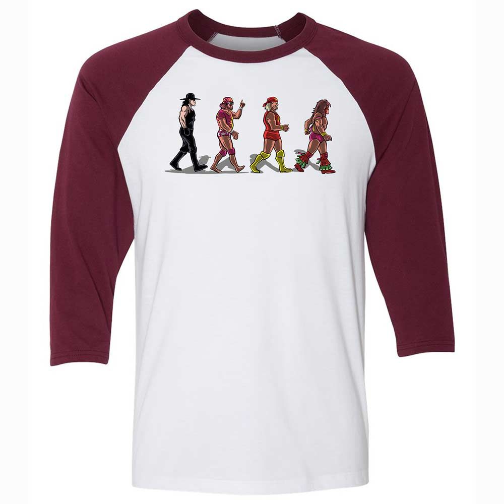Unisex 3/4 Baseball Tee - KKHLNZA2 - White/Maroon - 7