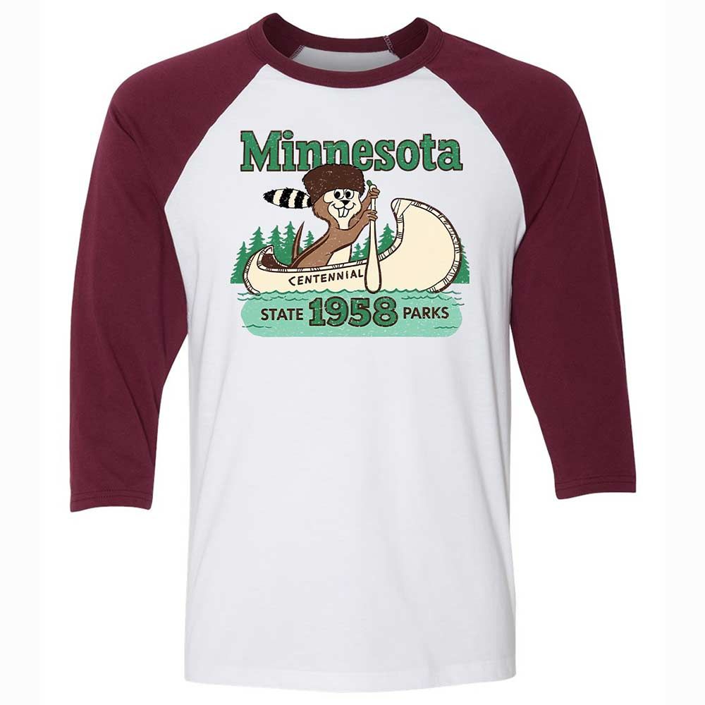 Unisex 3/4 Baseball Tee - DJWCGW46 - White/Maroon - 7