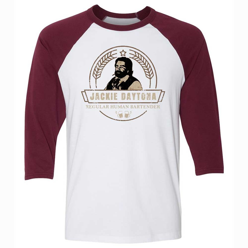 Unisex 3/4 Baseball Tee - M11R7YN3 - White/Maroon - 7