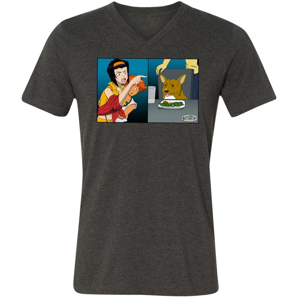 Unisex V-Neck T-Shirt - XVKXJB5G - Dark Grey Heather - 8