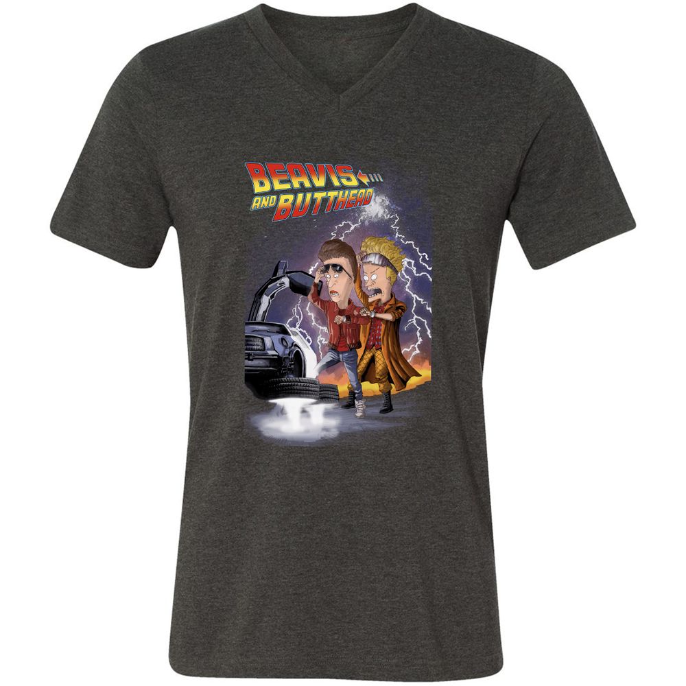 Unisex V-Neck T-Shirt - 7FZCWPUA - Dark Grey Heather - 8