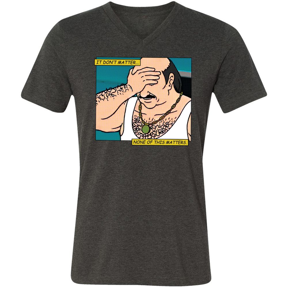 Unisex V-Neck T-Shirt - T9ZCHEDZ - Dark Grey Heather - 8