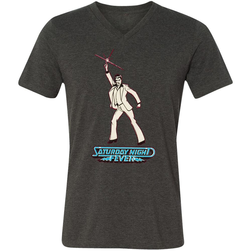 Unisex V-Neck T-Shirt - 4NDD2QKU - Dark Grey Heather - 8