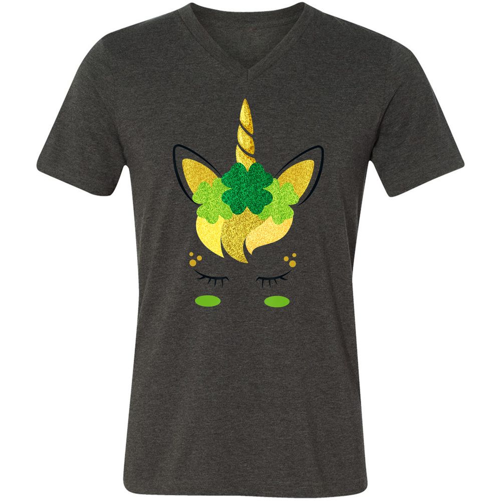 Unisex V-Neck T-Shirt - KAAFBGQR - Dark Grey Heather - 8