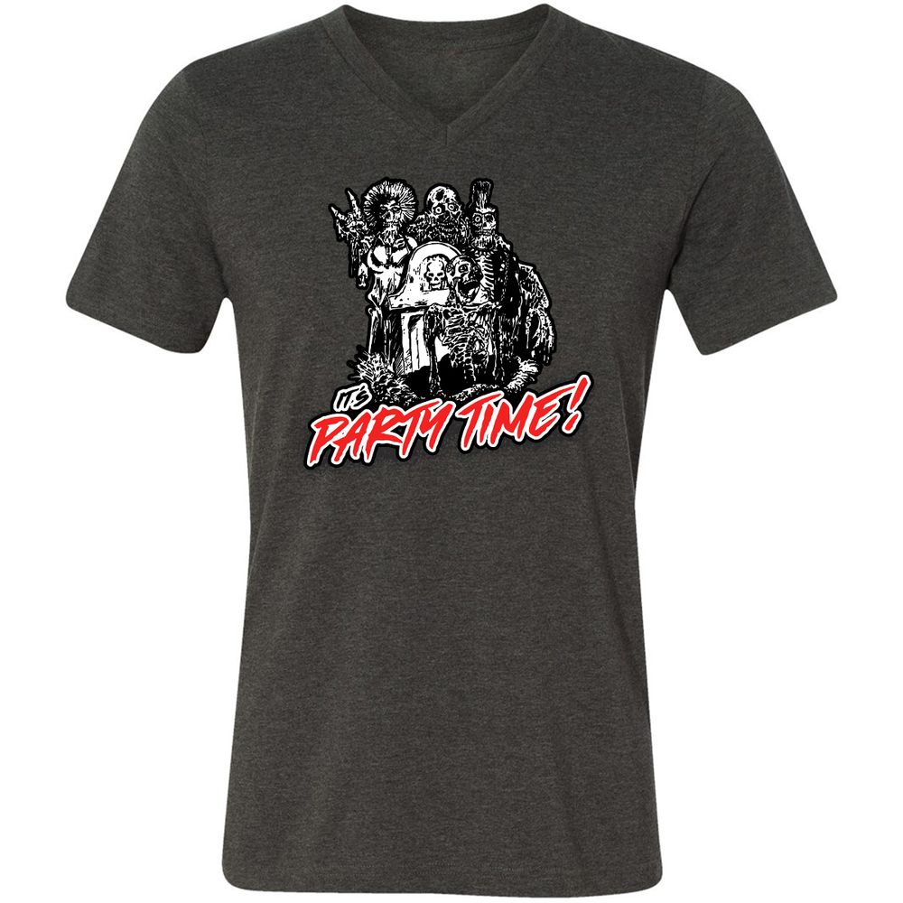 Unisex V-Neck T-Shirt - 7N3BMNV9 - Dark Grey Heather - 8