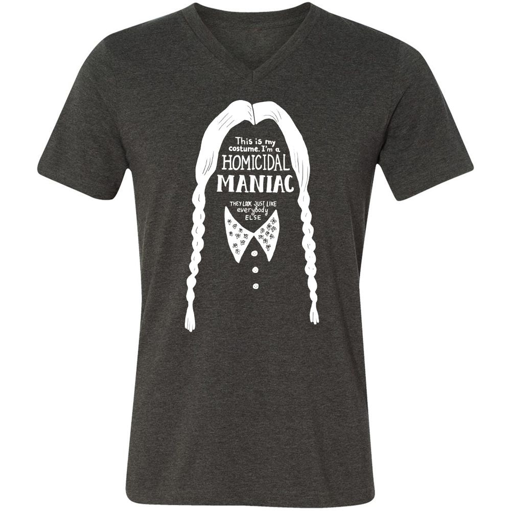Unisex V-Neck T-Shirt - TSAJ5DW8 - Dark Grey Heather - 8