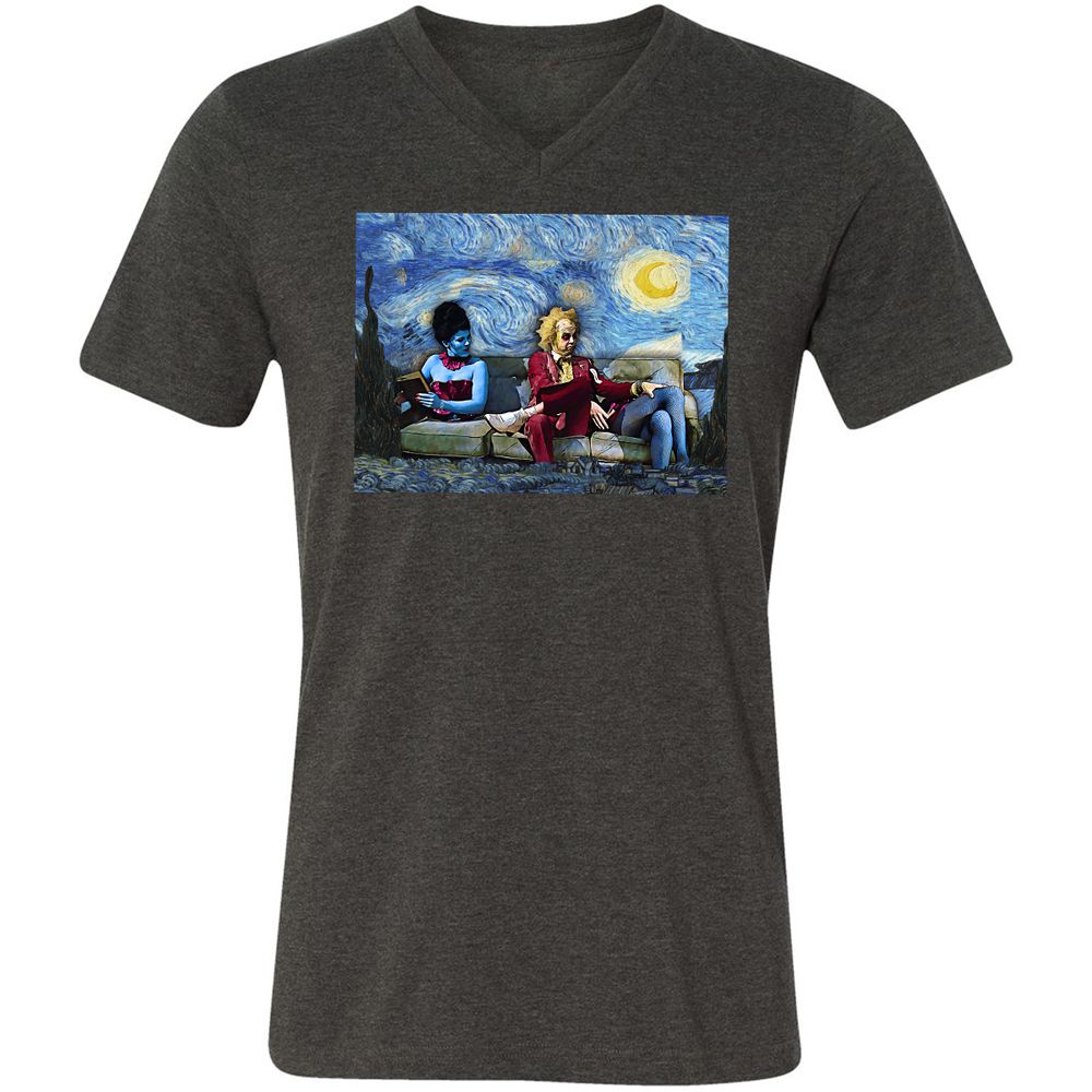 Unisex V-Neck T-Shirt - UCG35NQ5 - Dark Grey Heather - 8