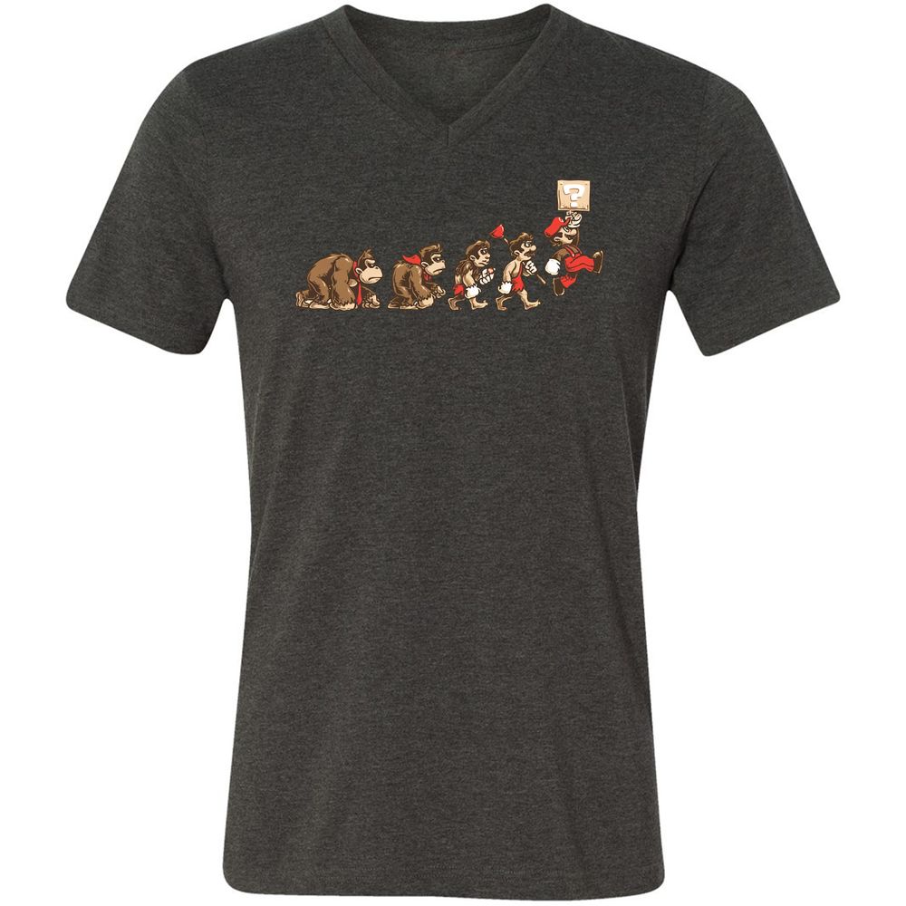 Unisex V-Neck T-Shirt - DFPR9PZG - Dark Grey Heather - 8