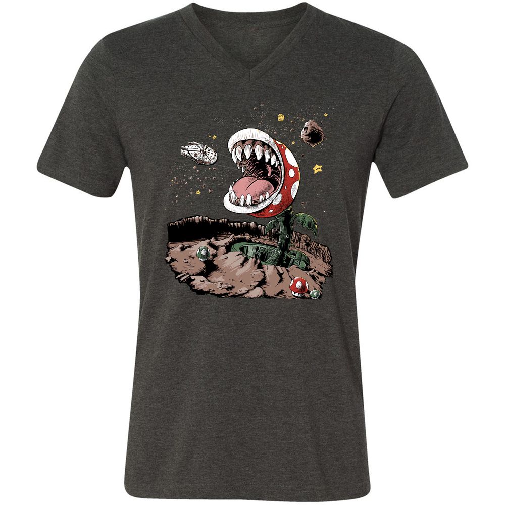 Unisex V-Neck T-Shirt - 5JBQEE7N - Dark Grey Heather - 8