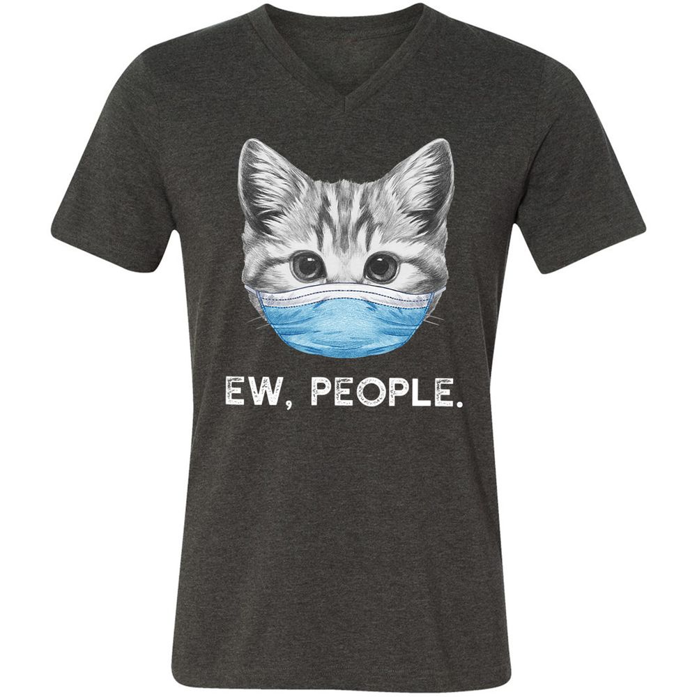 Unisex V-Neck T-Shirt - MF5K4QQH - Dark Grey Heather - 8