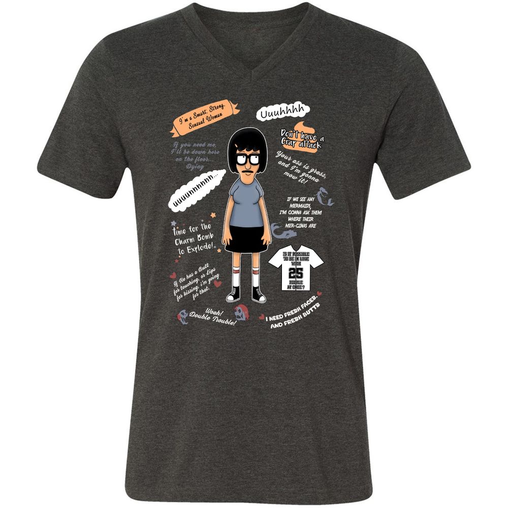 Unisex V-Neck T-Shirt - T3CZVEXZ - Dark Grey Heather - 8