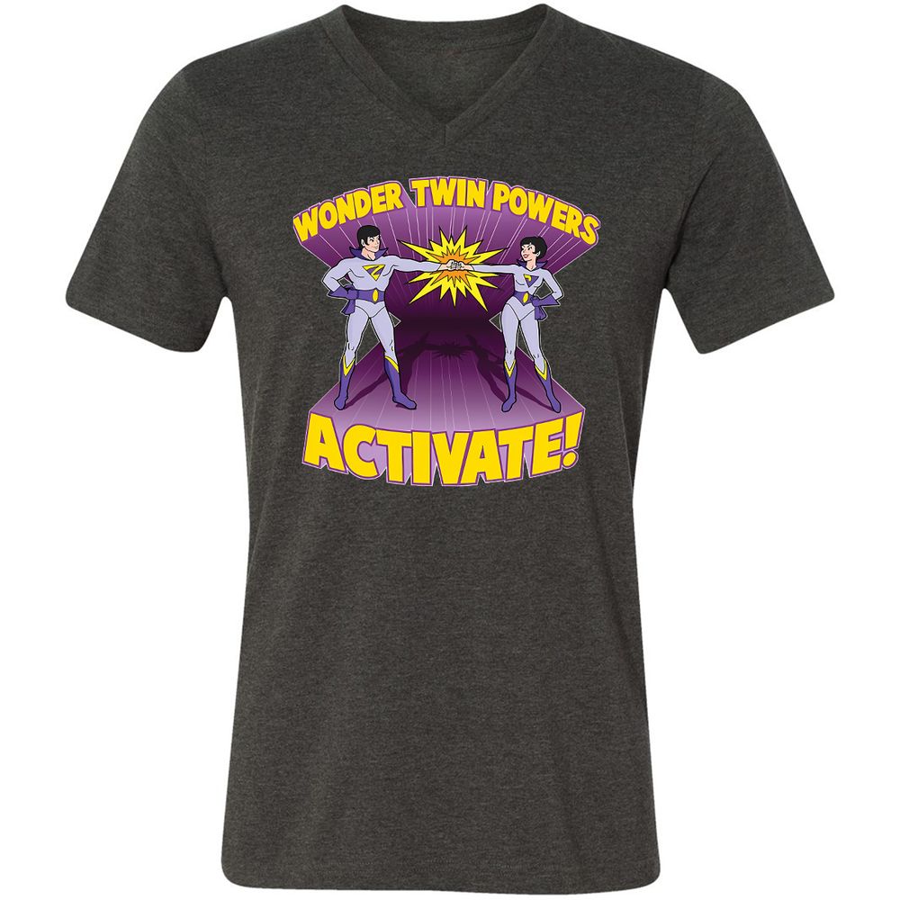 Unisex V-Neck T-Shirt - 9UG9WHZQ - Dark Grey Heather - 8