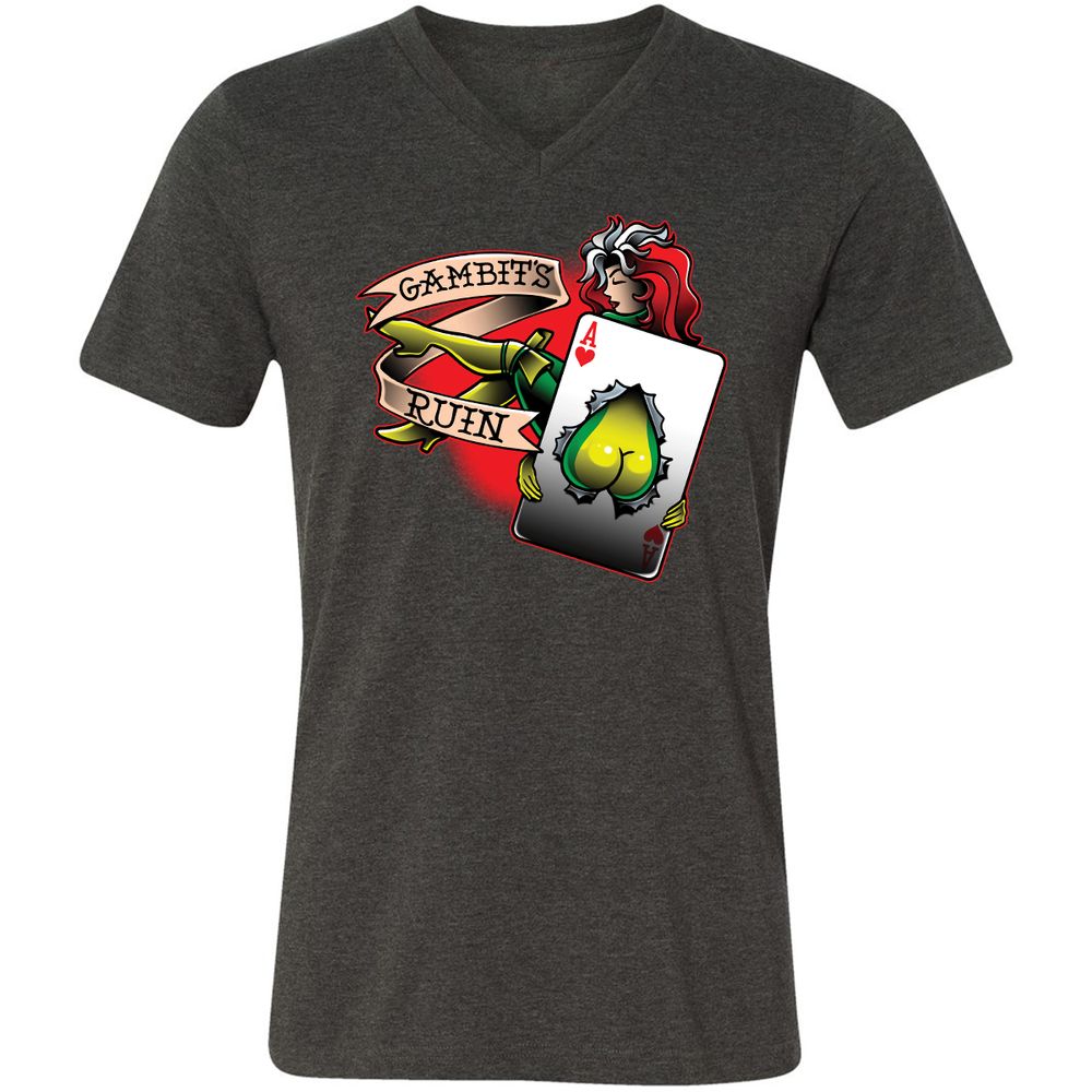 Unisex V-Neck T-Shirt - K19KYJFX - Dark Grey Heather - 8