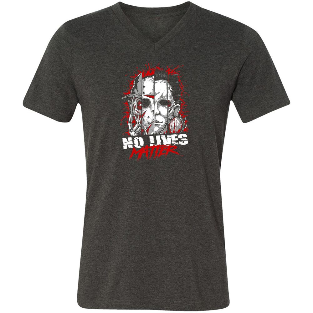 Unisex V-Neck T-Shirt - E1PR296R - Dark Grey Heather - 8