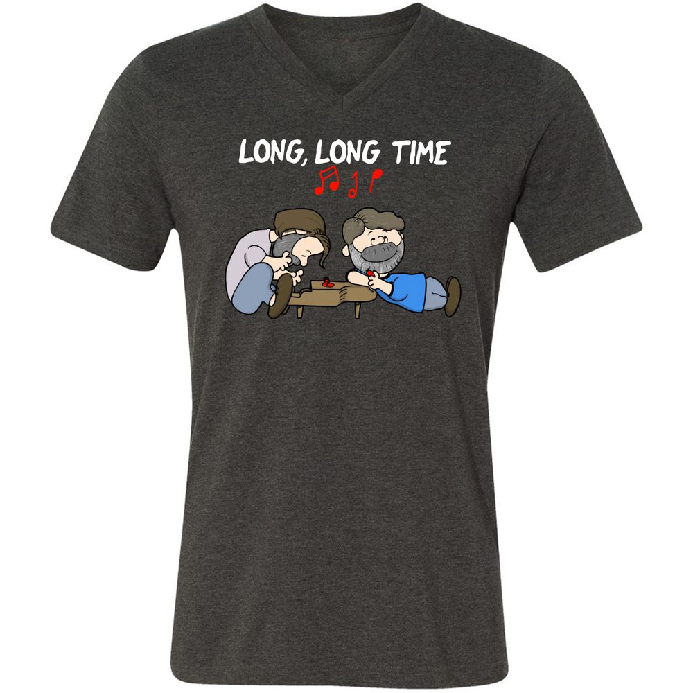 Unisex V-Neck T-Shirt - 1EMTQFK4 - Dark Grey Heather - 8
