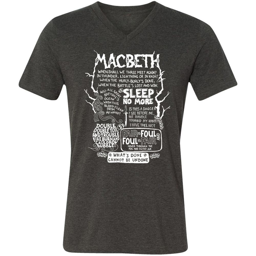 Unisex V-Neck T-Shirt - YE35DLUN - Dark Grey Heather - 8