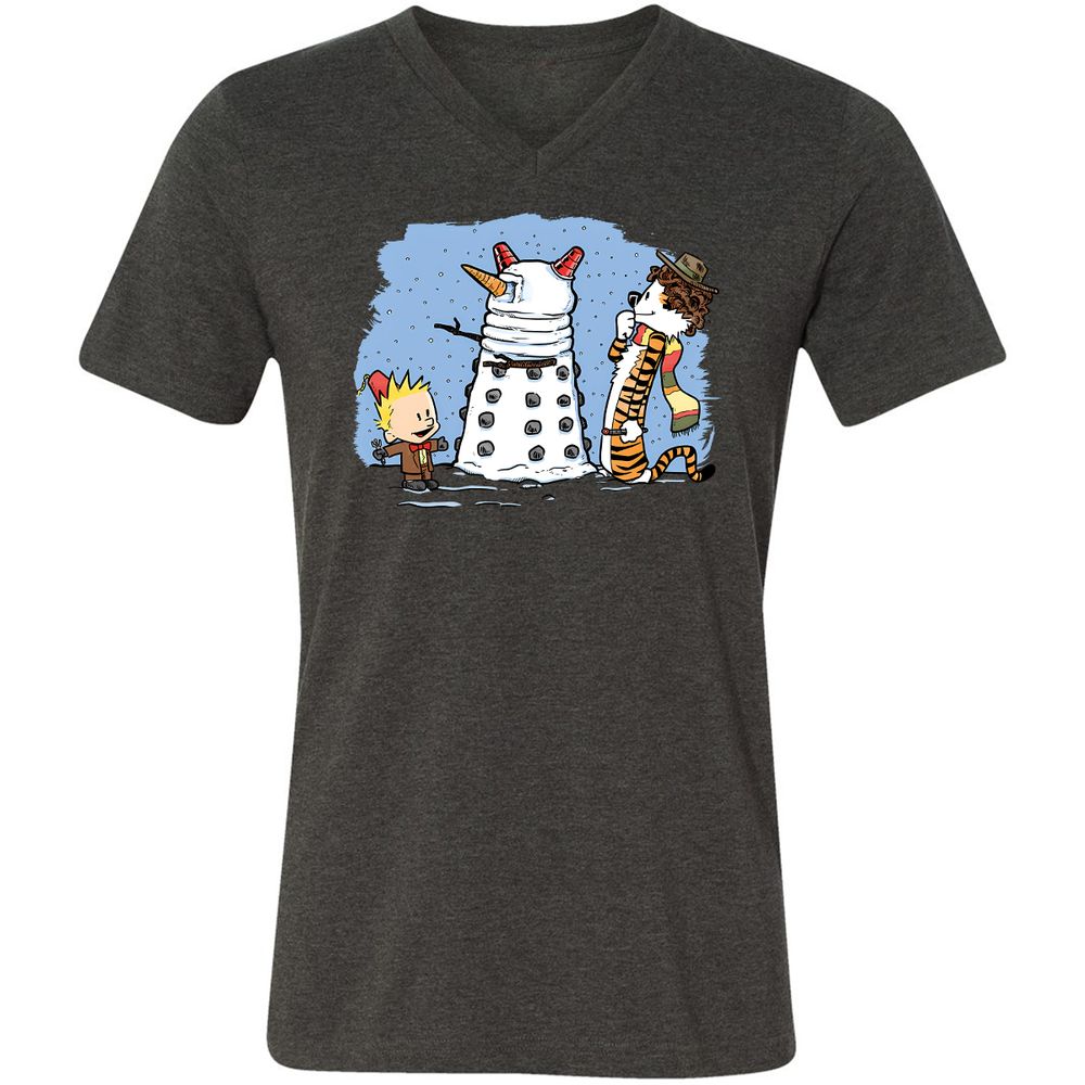 Unisex V-Neck T-Shirt - E7EQT75L - Dark Grey Heather - 8
