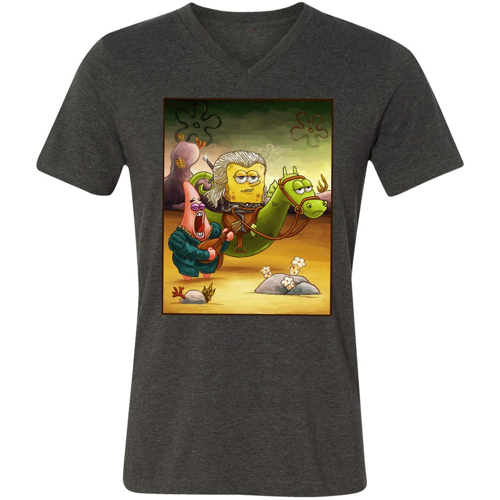 Unisex V-Neck T-Shirt - URPCPEWC - Dark Grey Heather - 8