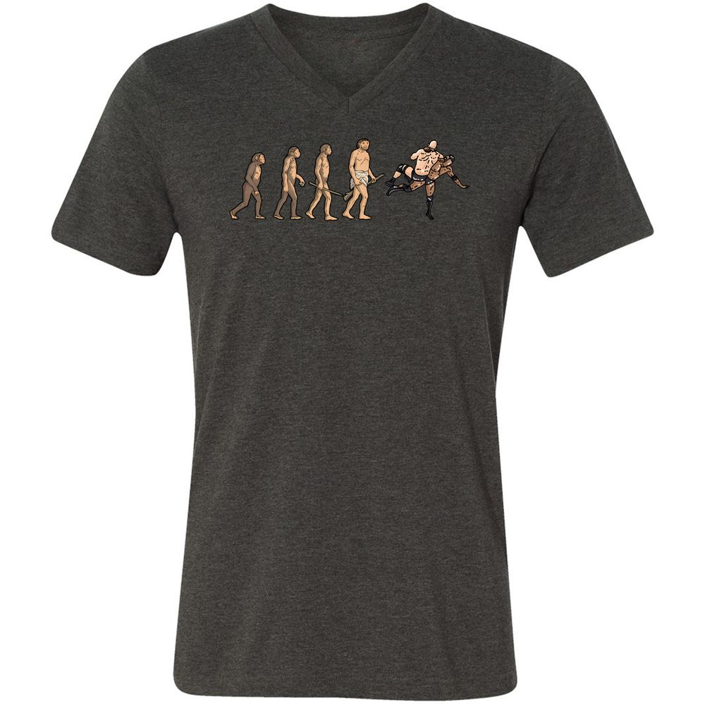 Unisex V-Neck T-Shirt - ZVKVDNJX - Dark Grey Heather - 8