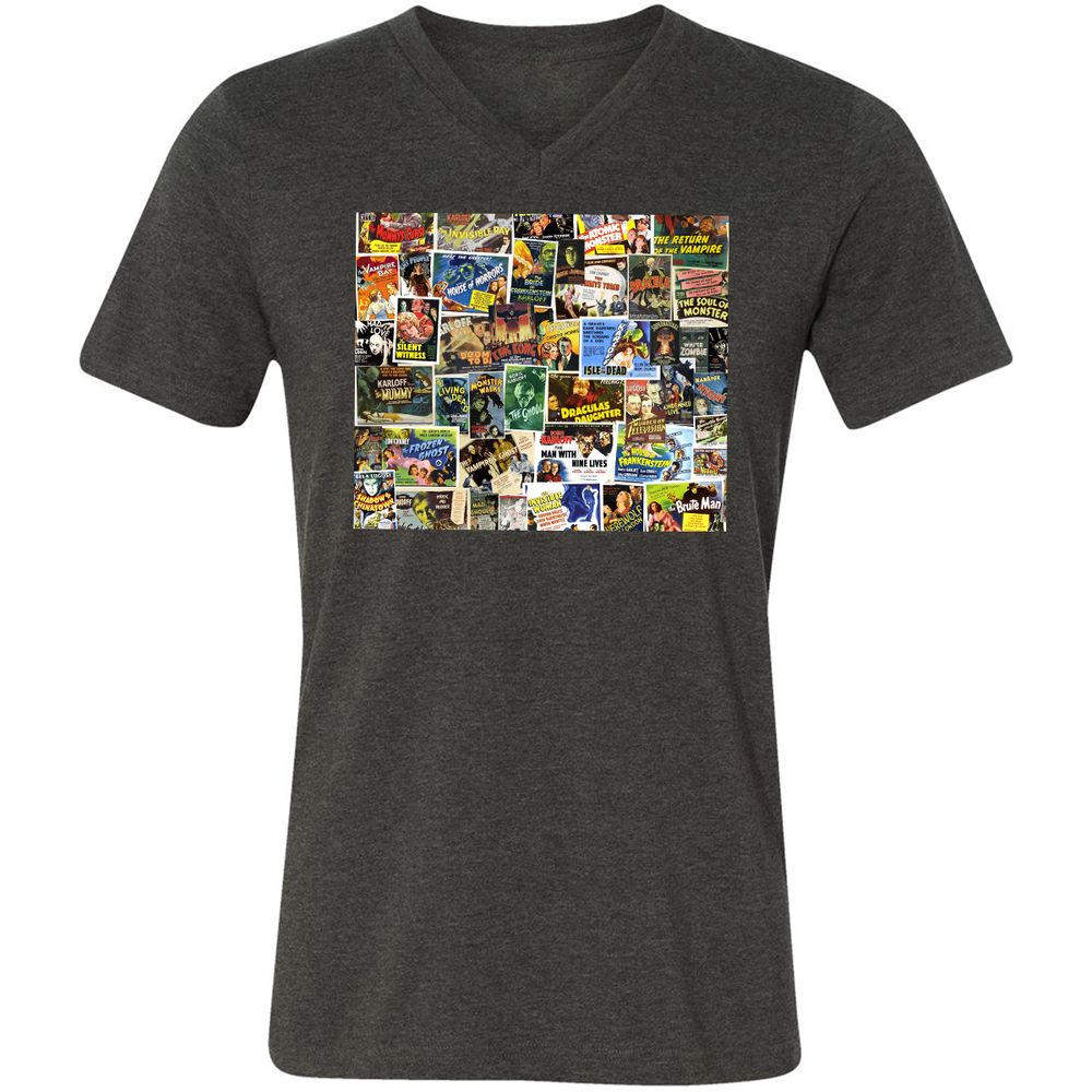 Unisex V-Neck T-Shirt - ZB6U65SP - Dark Grey Heather - 8