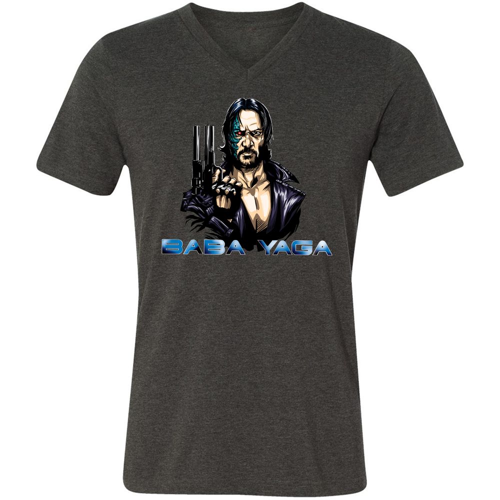 Unisex V-Neck T-Shirt - F3FKQY1T - Dark Grey Heather - 8