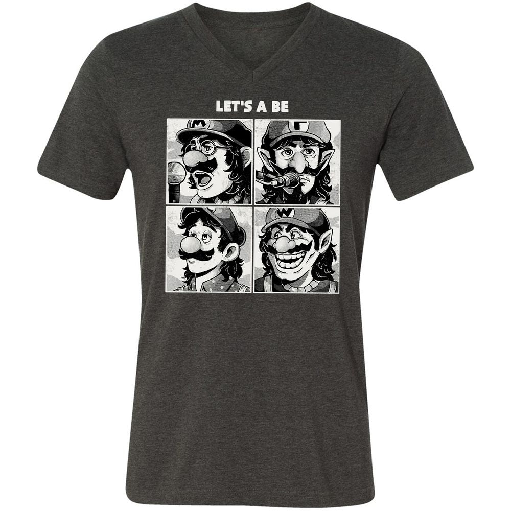 Unisex V-Neck T-Shirt - WH5C9F5V - Dark Grey Heather - 8