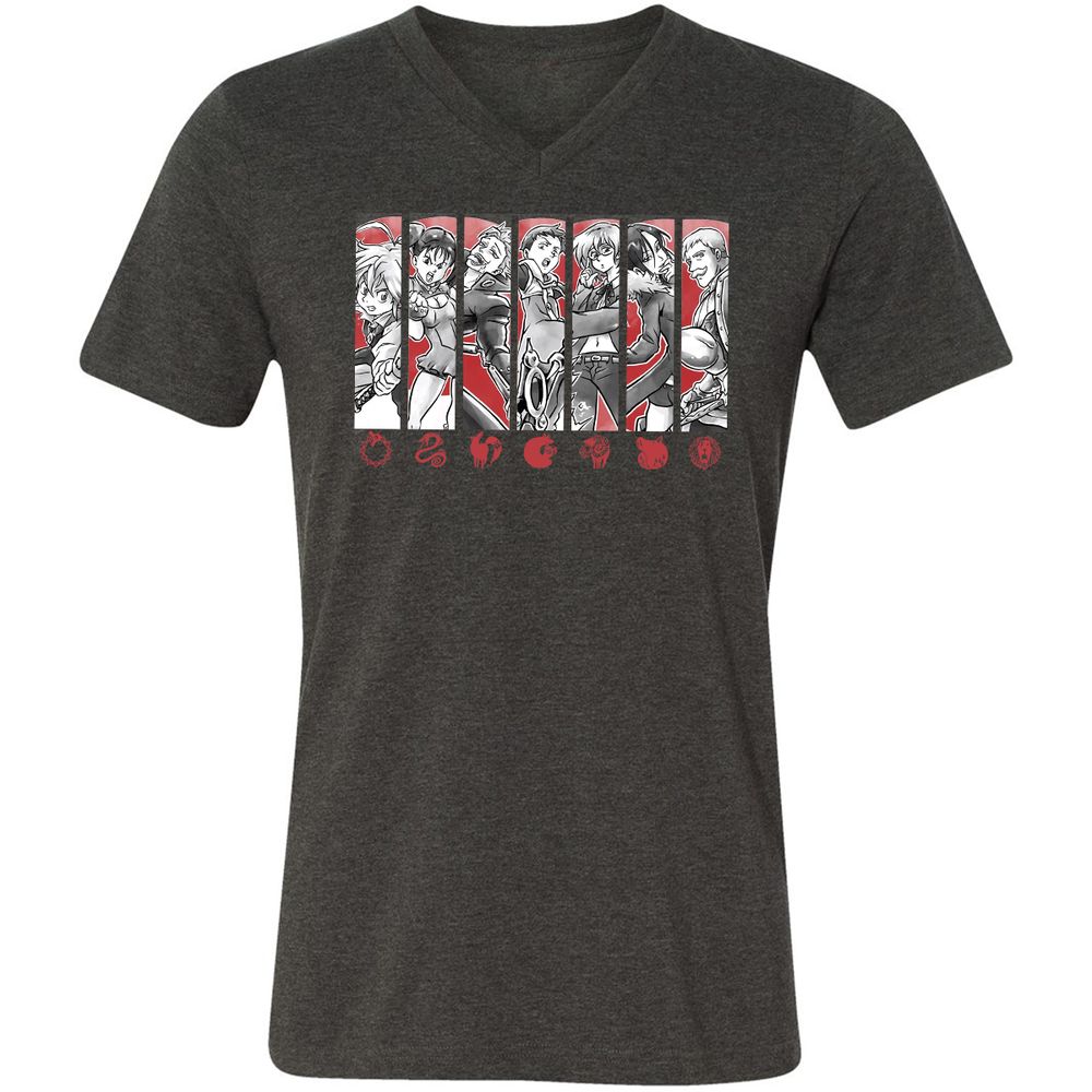Unisex V-Neck T-Shirt - 5TF86N33 - Dark Grey Heather - 8